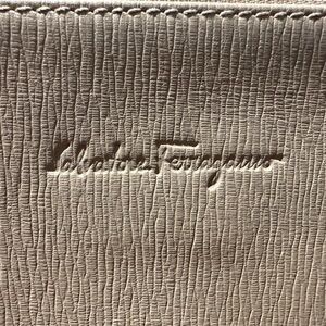 Salvatore Ferragamo Unisex grey document holder or a wristlet bag